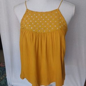 Ultra Flirt Golden Yellow Top with Brocade